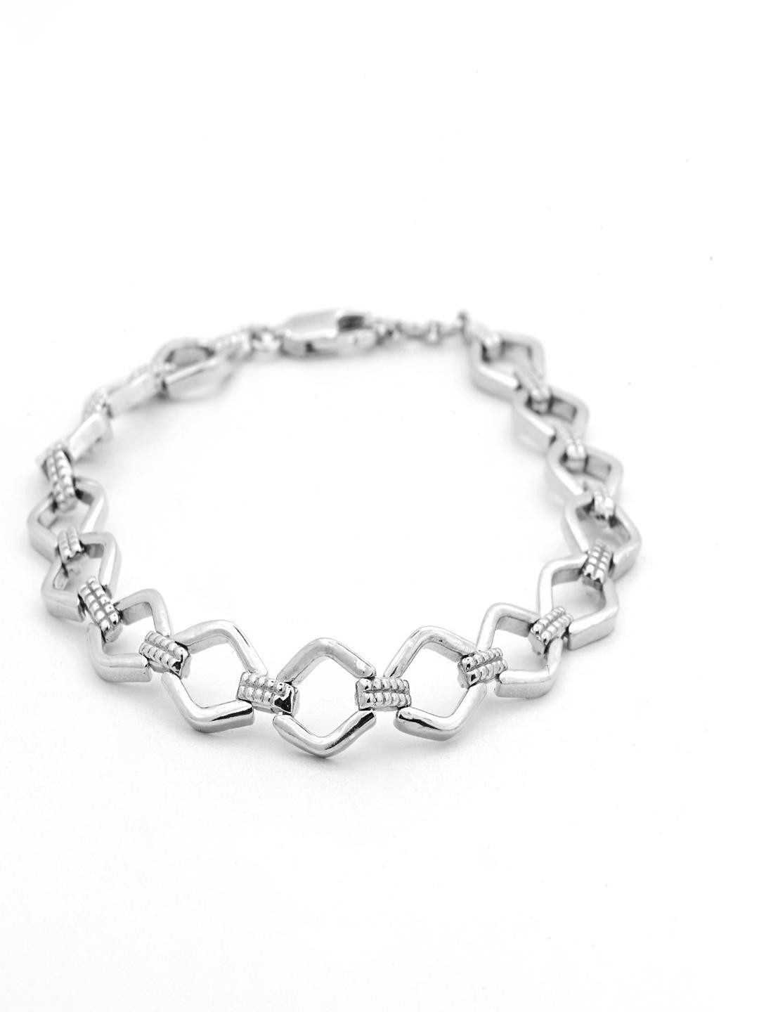 Vinayak Jewellers 925 Sterling Silver The Sleek Chained Silver Bracelet