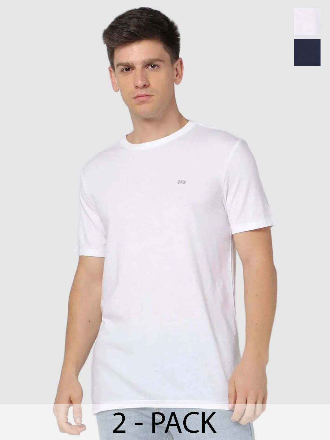 GAP Pack Of 2 Crew Neck Regular Fit Pure Cotton T-Shirts