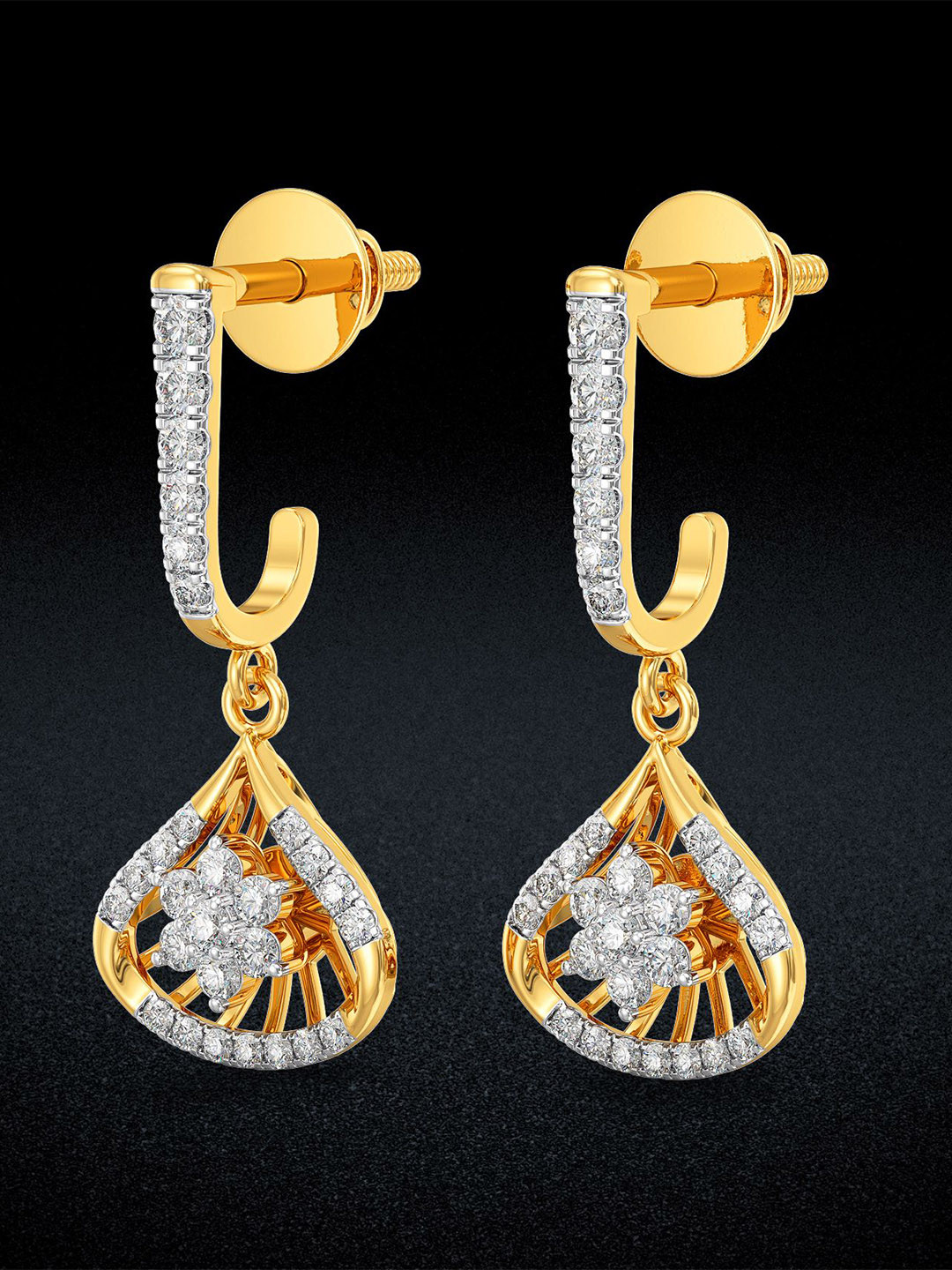 Joyalukkas 18KT Gold Drop Earring Diamond -3.47g