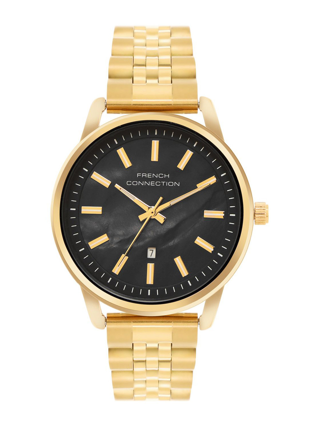 French Connection Women Mother of Pearl Dial & Stainless Steel Straps Watch FCB14GM