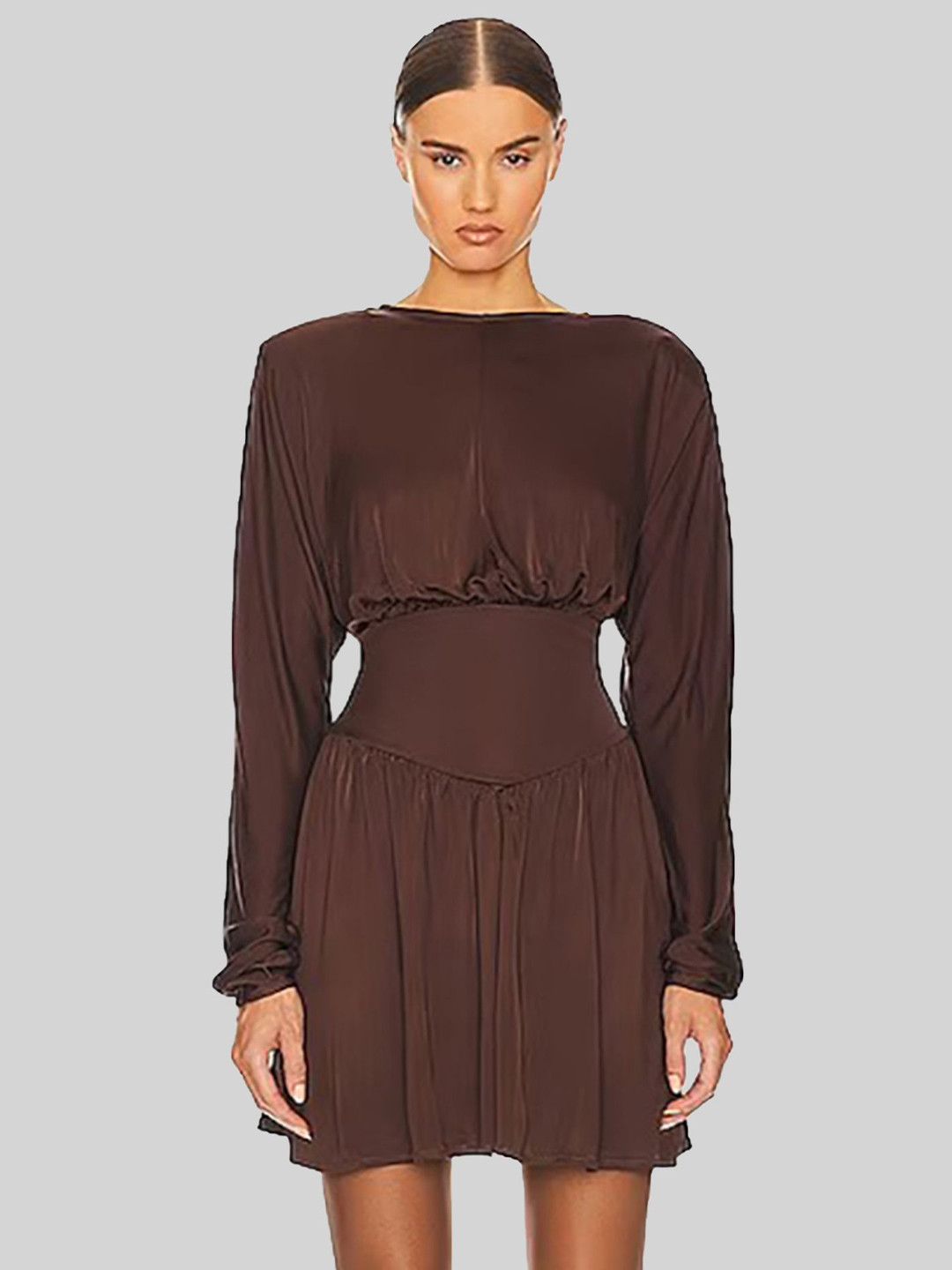 LULU & SKY Women Midriff Yoke Detal Mini Dress