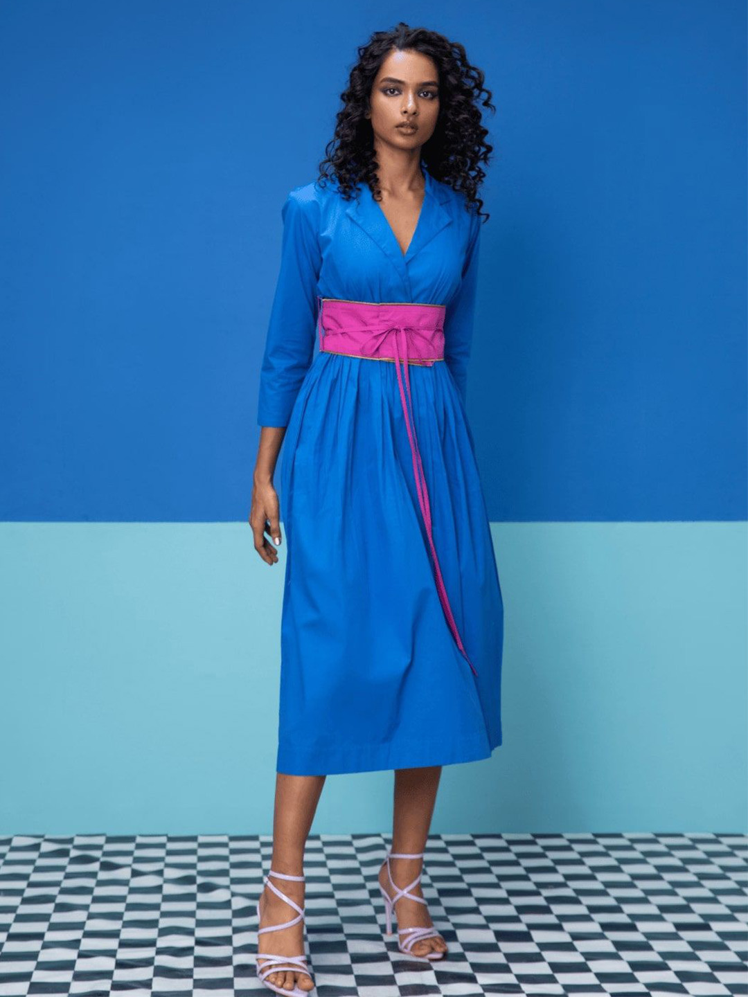 Stylefables Women V-Neck A-Line Midi Dress