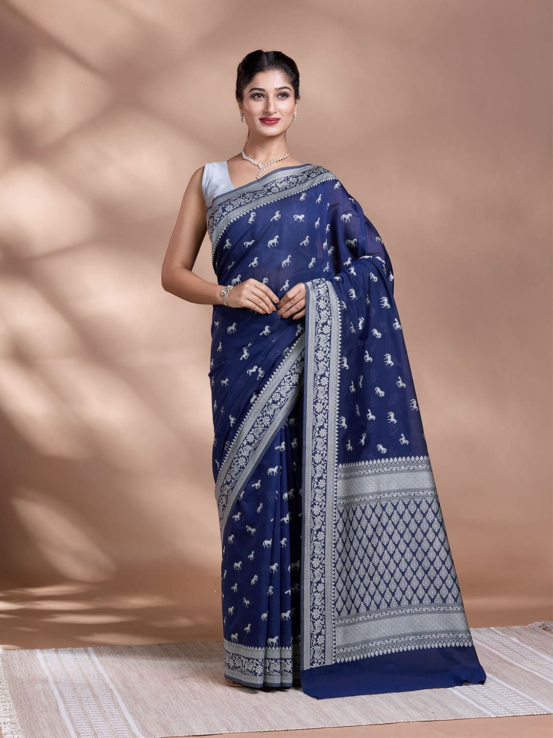 PALLU PATARI Printed Banarasi Saree