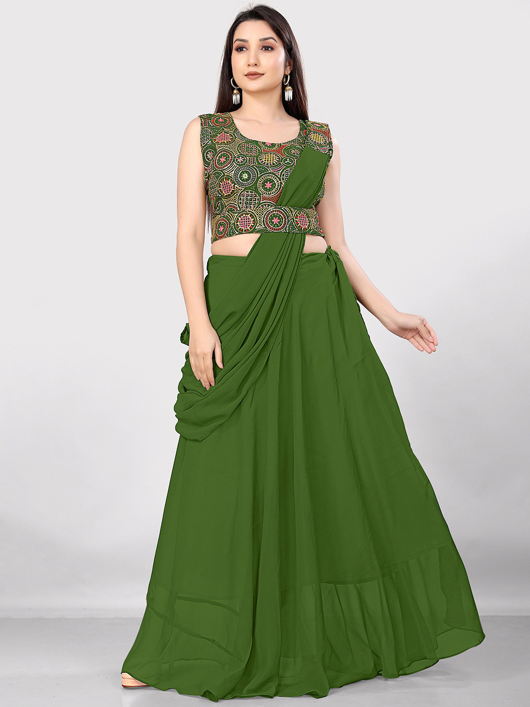 Pantos Embroidered Lehenga Saree