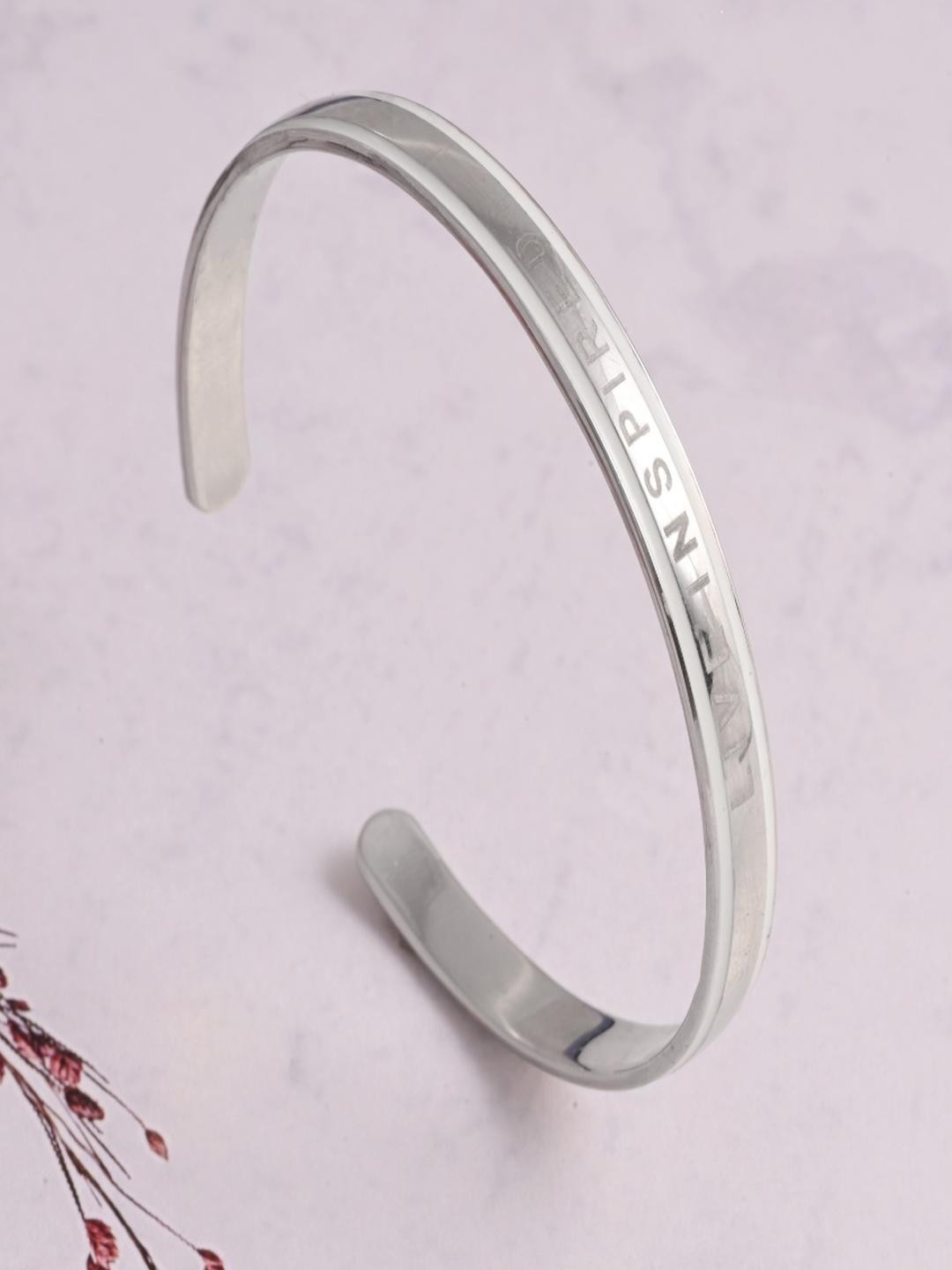 Vinayak Jewellers 925 Sterling Silver The Live Inspired Engraved Silver Cuff