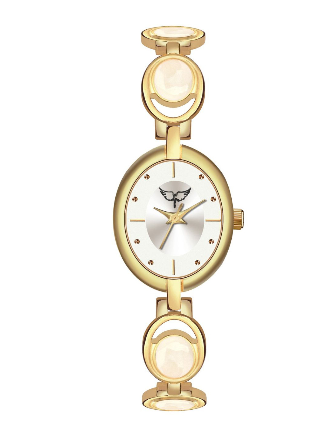 WHITE BIRD Women Dial & Bracelet Style Straps Analogue Watch JK-102 Gold D Silver