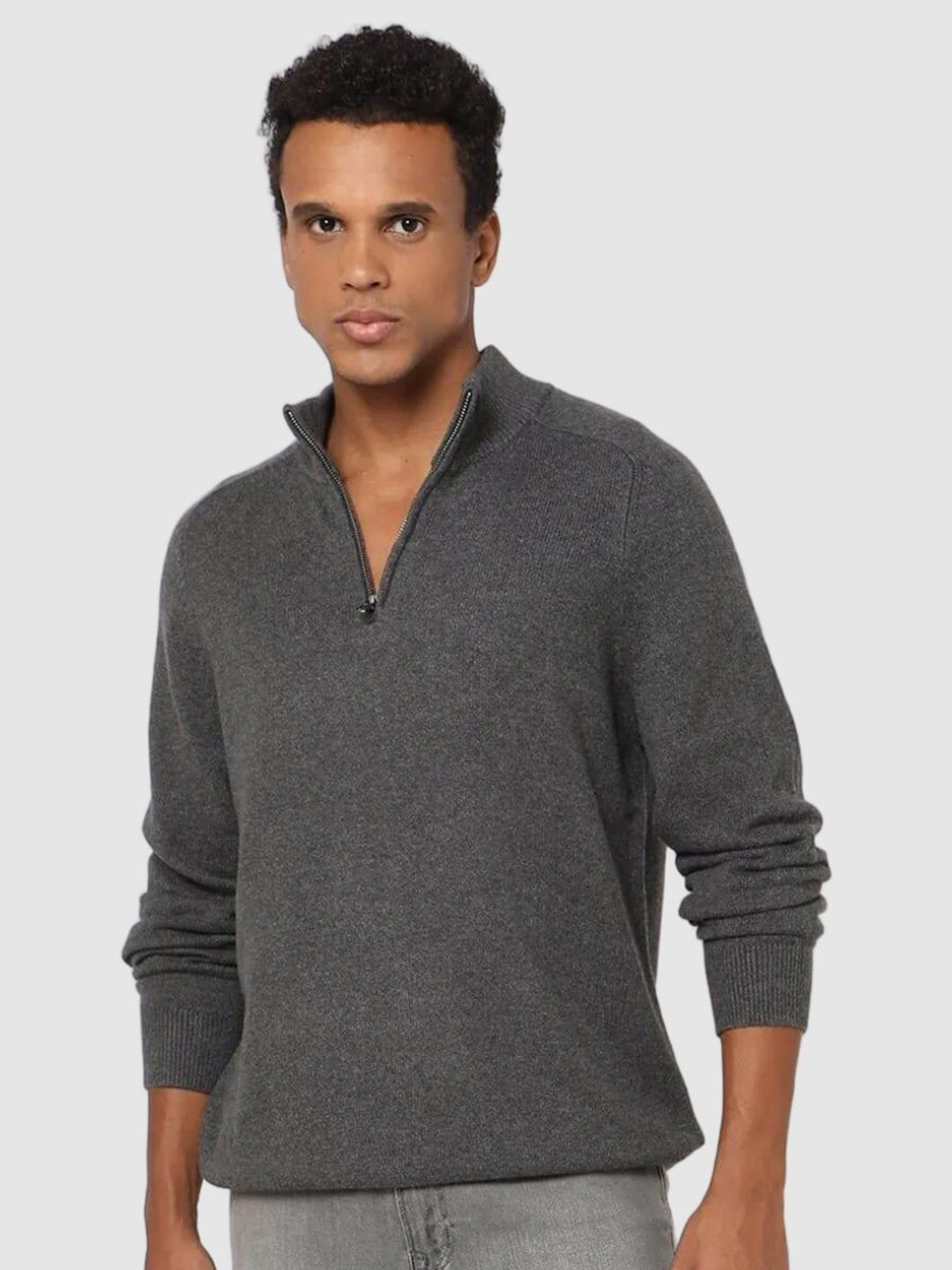 GAP Men Melange Half-Zipper Long Sleeve Pullover