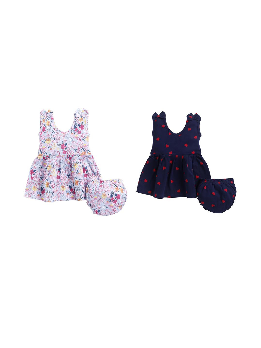 THE COTTON BABY Pack Of 2 Cotton Dress With Panty