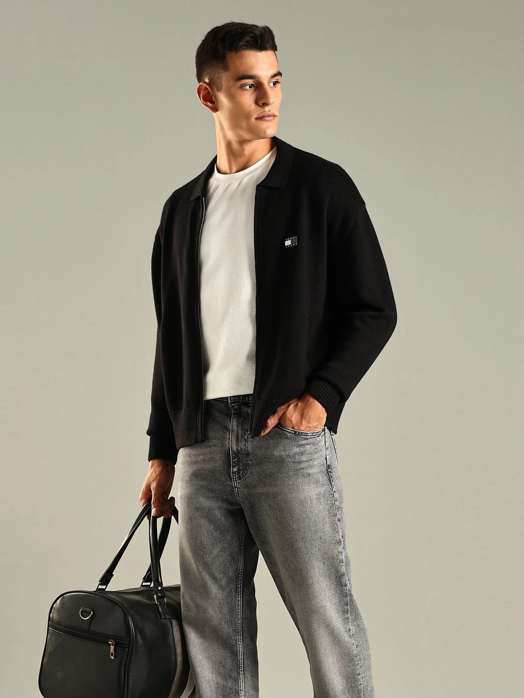 Tommy Hilfiger Europe Men Shirt Collar Front-Open Sweaters