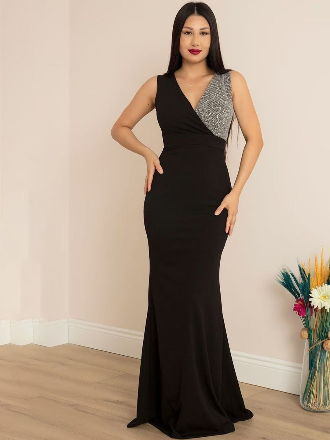 TADKESHVAR Embellished Maxi Dress