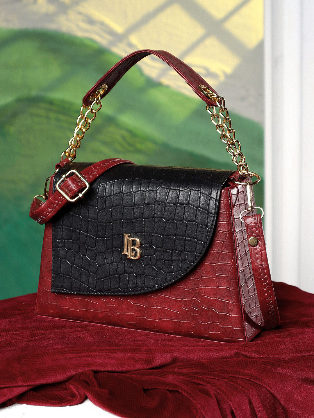 LEGAL BRIBE Crock Adjustable Strap Structured Satchel Bag