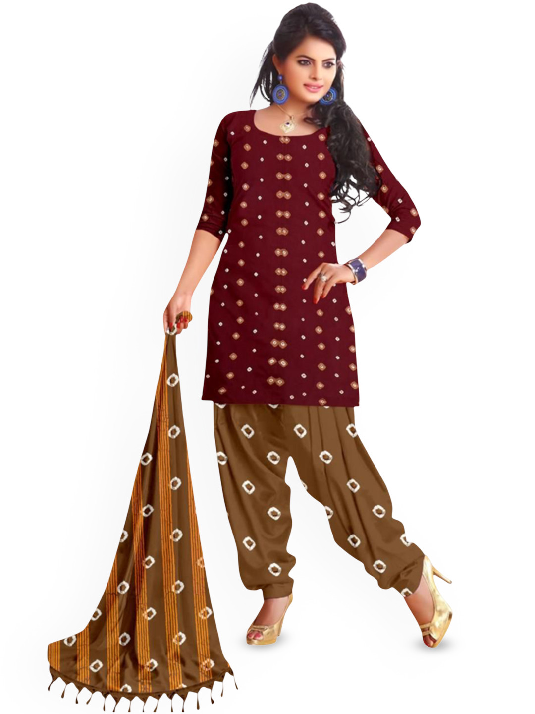 Ravi Janki Suit & Sarees Bandhani Printed Unstitched Dress Material