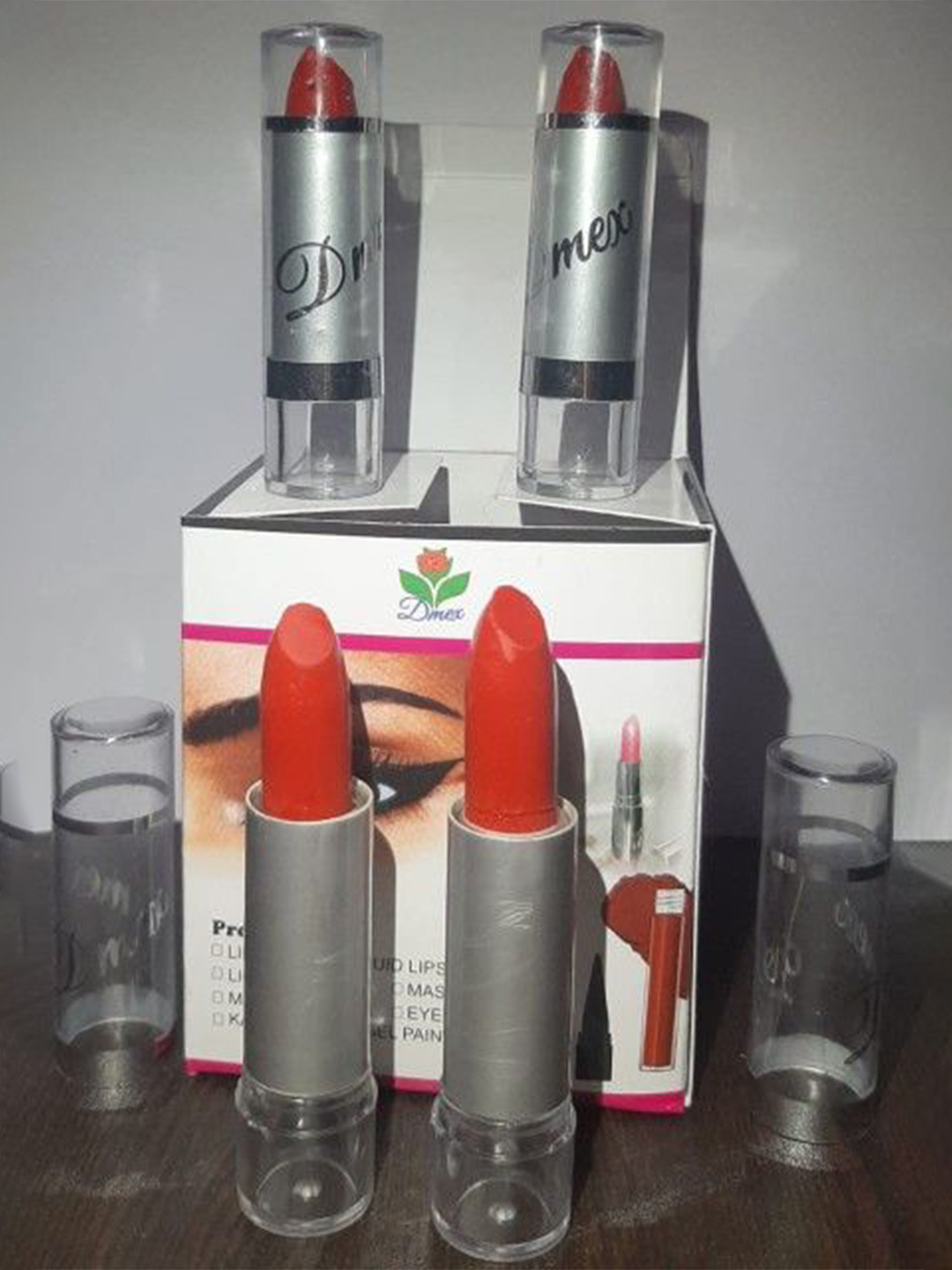CoolDmex Set Of 2 Matte Bullet Lipstick - 4 g Each - Red