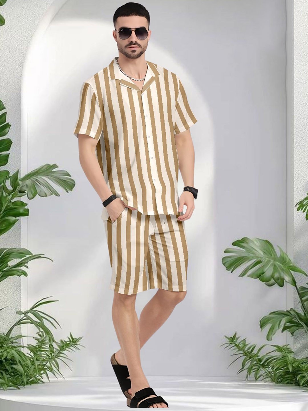 Snowdrip Striped Short Sleeves Shirt & Shorts Shorts Co-Ords Set