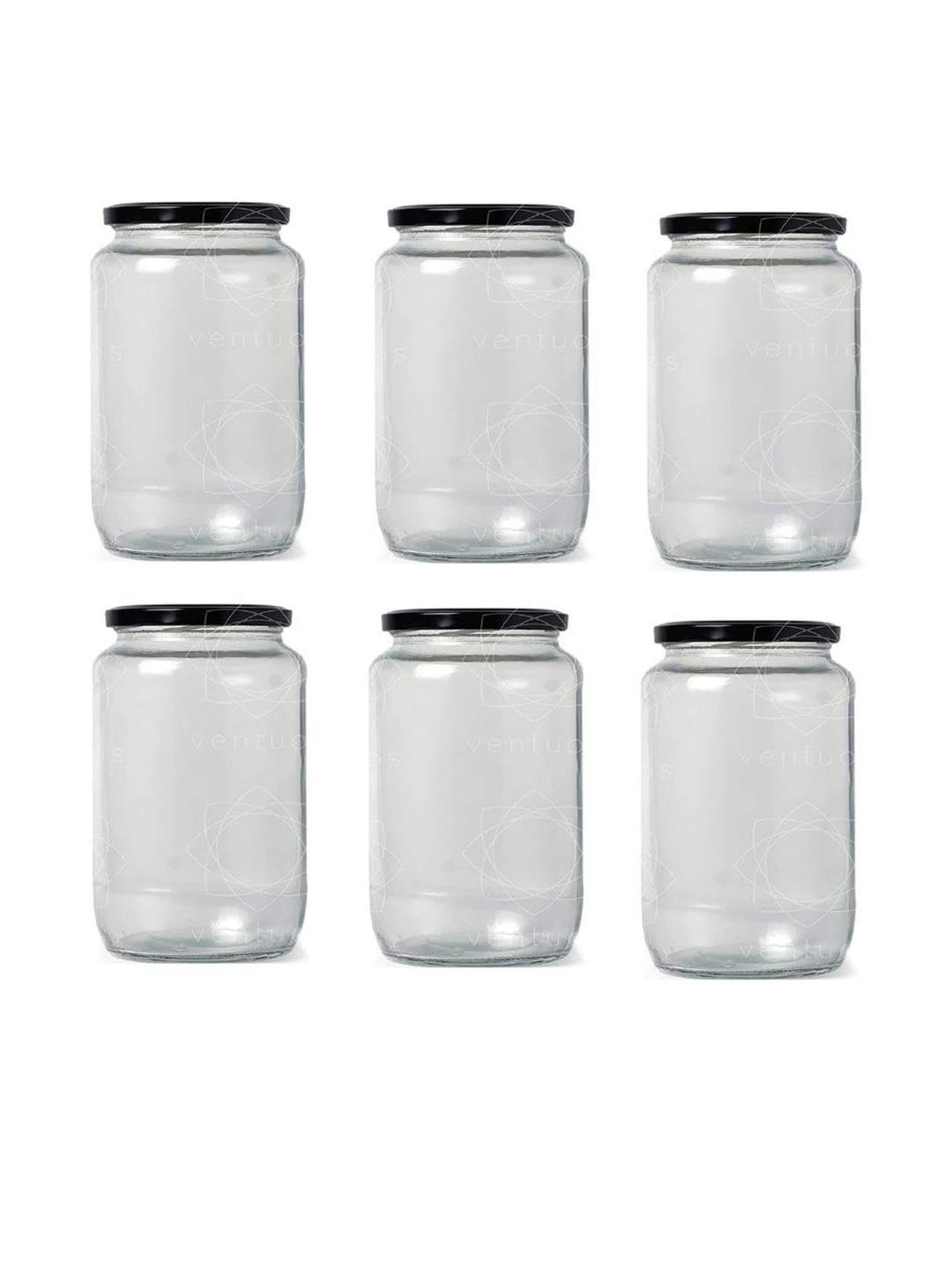 SOMIL Set Of 6 Cylinder Glass Jar Container
