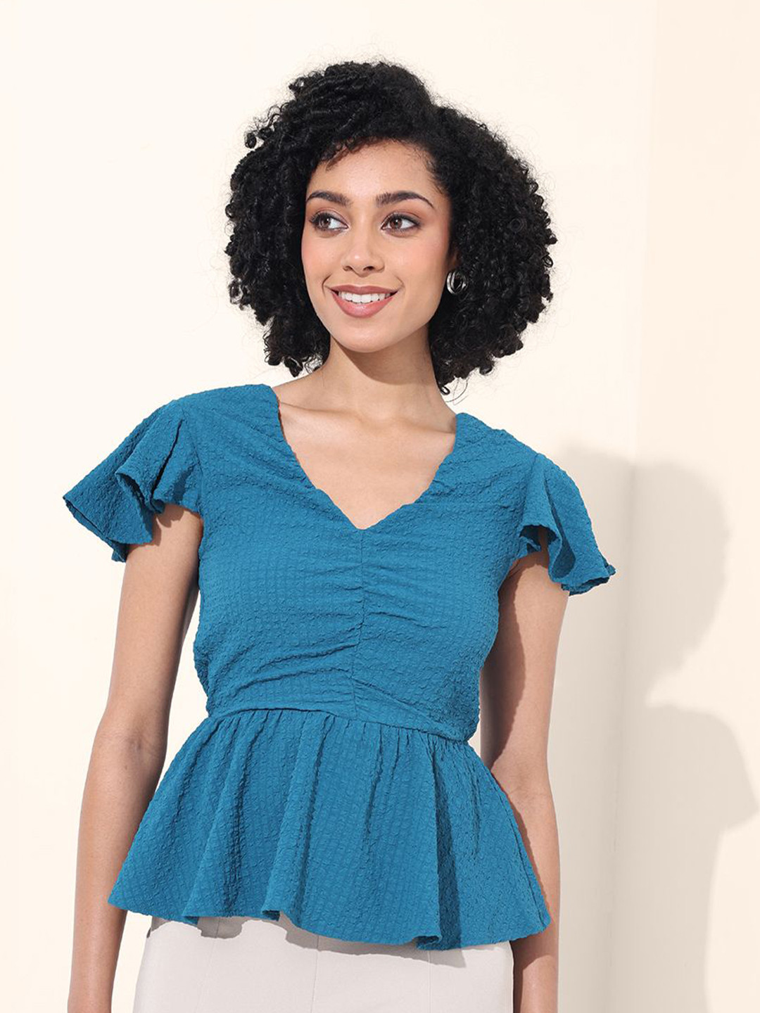 Freehand by The Indian Garage Co Sapphire Women Peplum Top