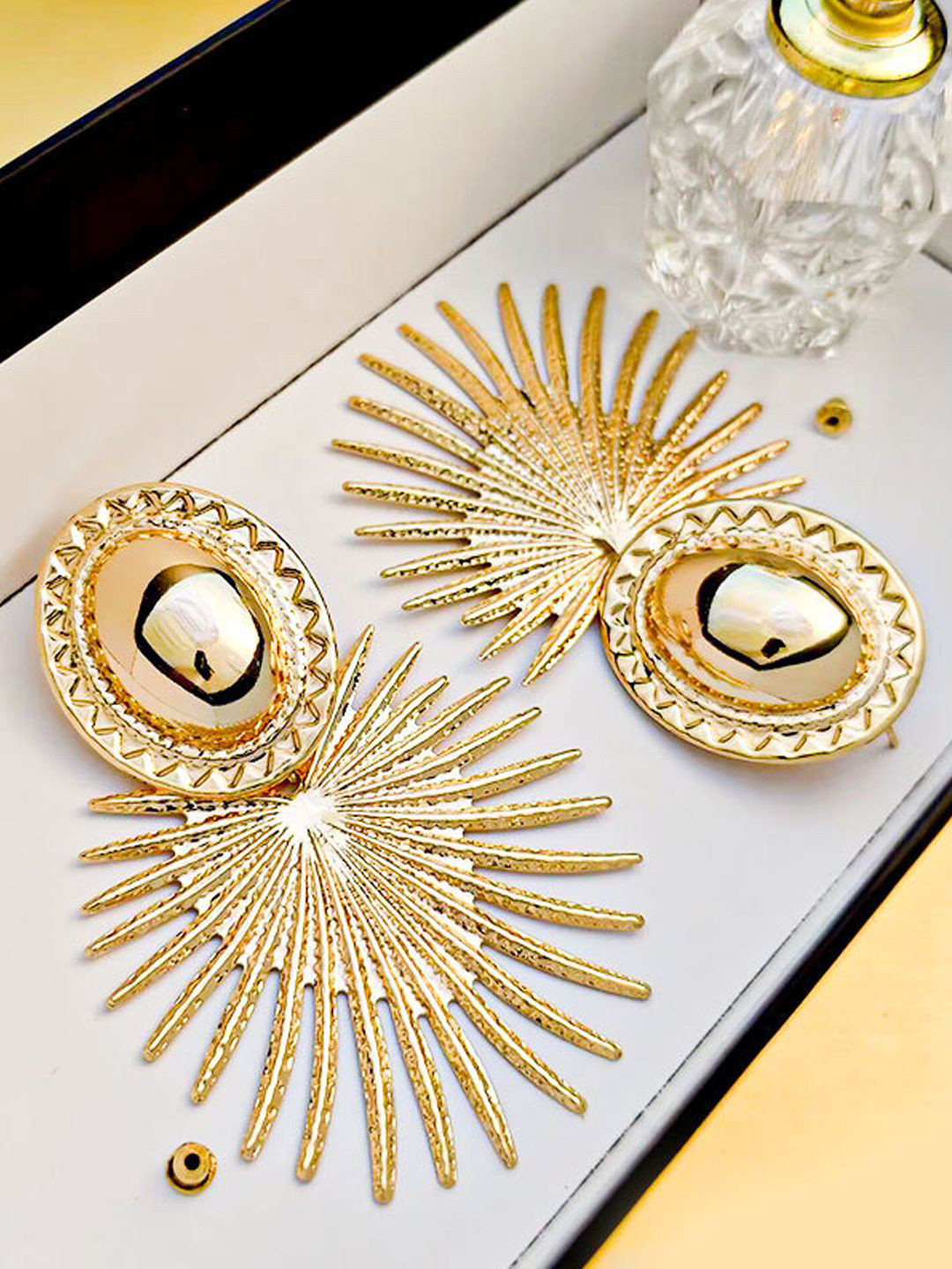 Young & Forever Gold-Plated Spiked Shaped Drop Earrings