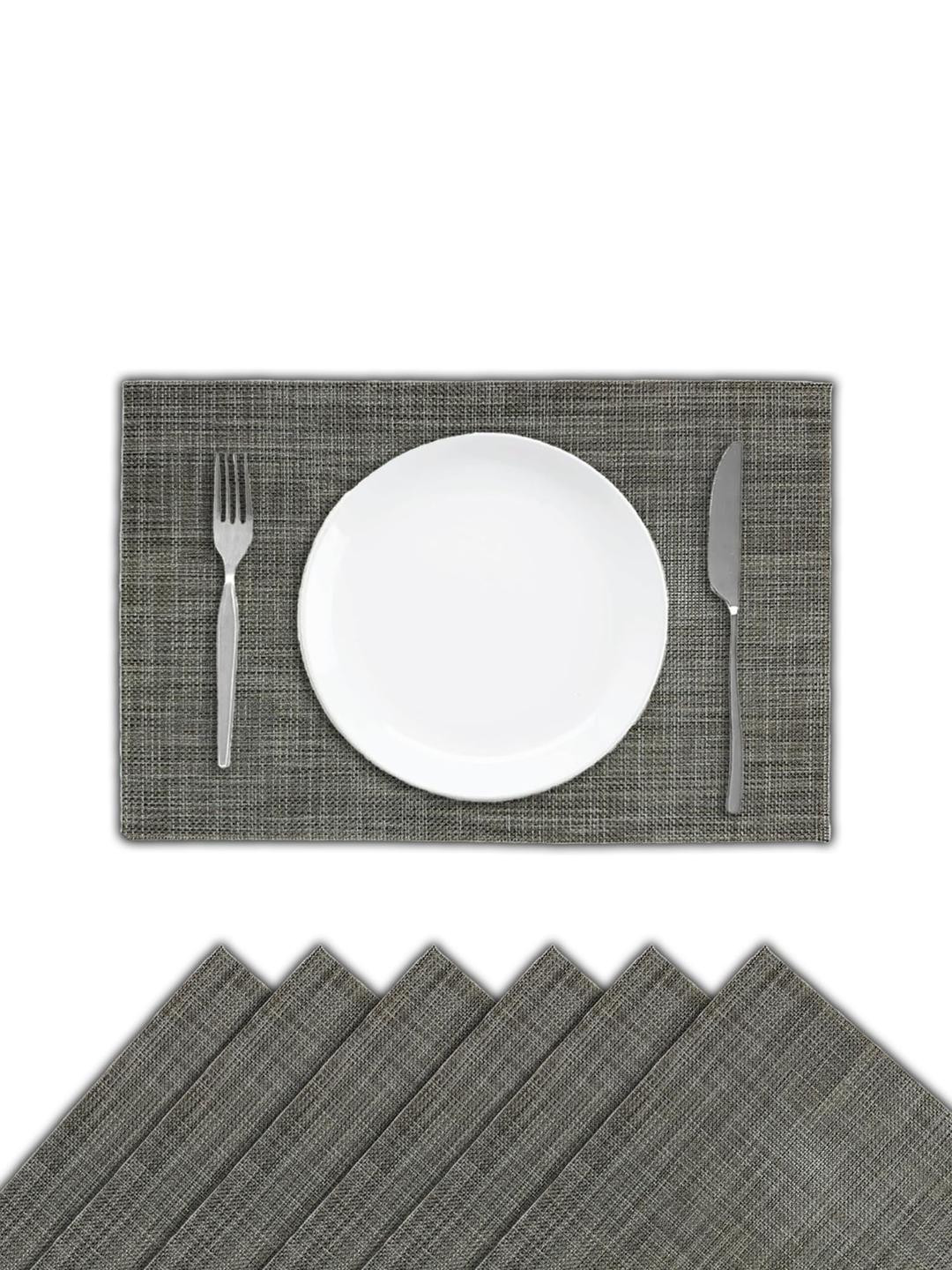 Black Gold Pack of 6 Heat Resistant Washable Non-Slip Copper Table Placemats