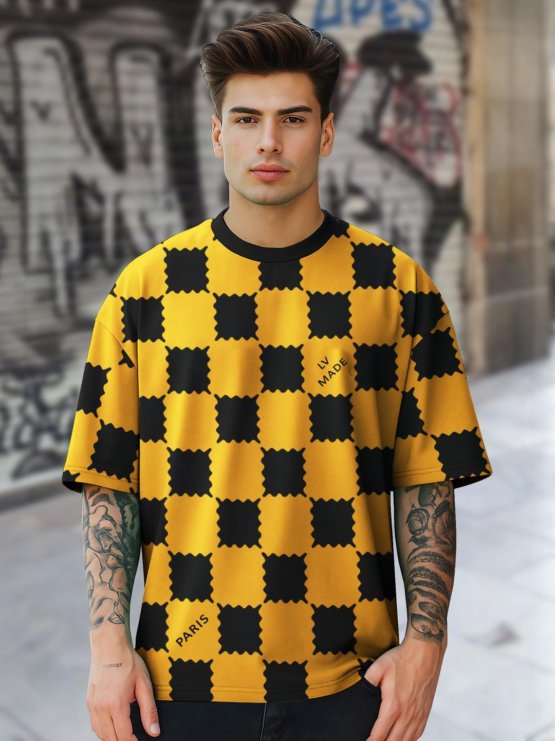 BEING WANTED Men Cotton Oversized Printed T-shirt