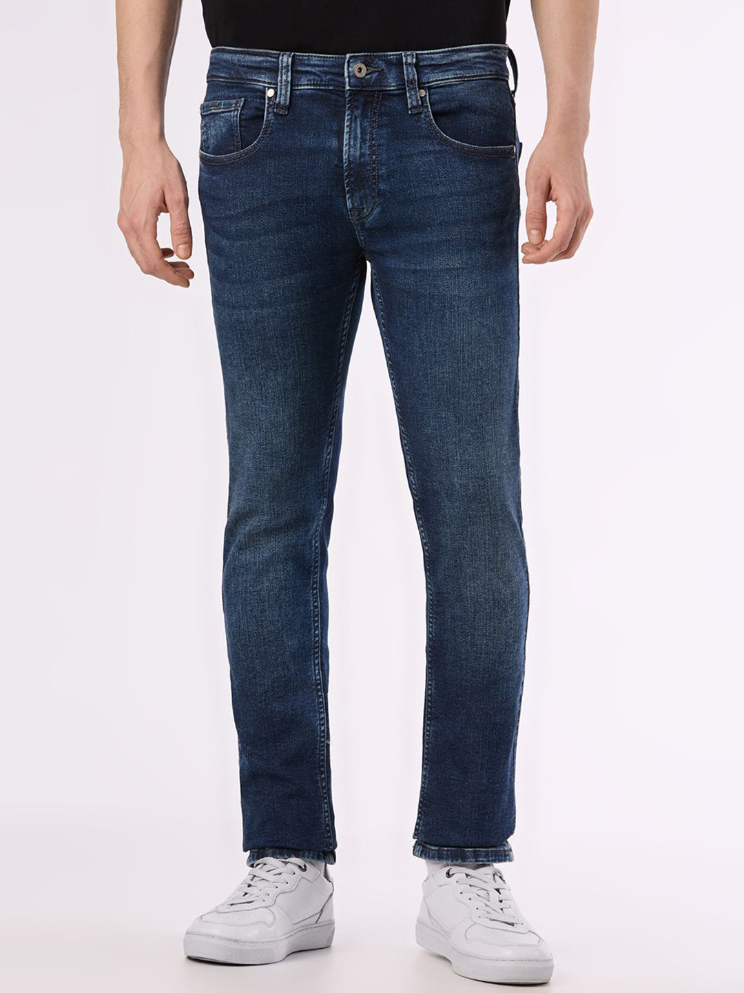 Pepe Jeans Men Slim Fit Mid-Rise Powerflex Light Fade Stretchable Jeans