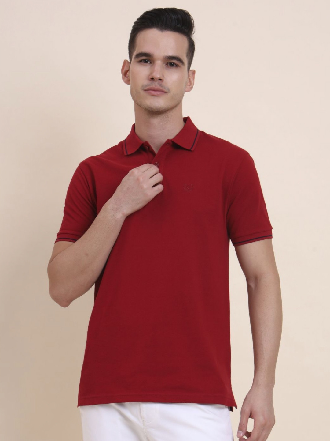 Greenfibre Polo Collar Slim Fit Cotton T-shirt