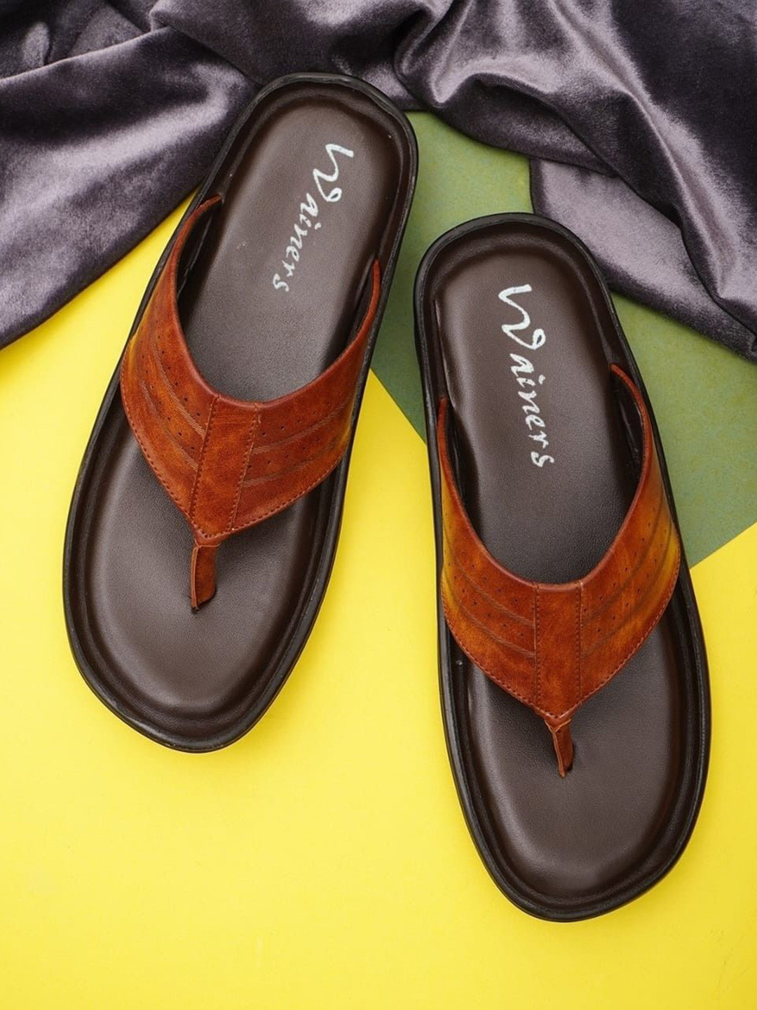 WAINERS Men Leather Comfort Sandals With Water Repellent Upper Technology