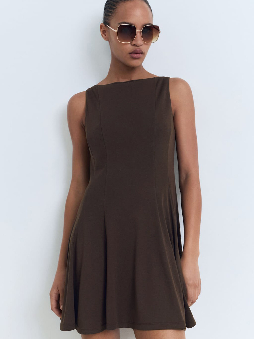 MANGO Paneled Mini Sheath Dress