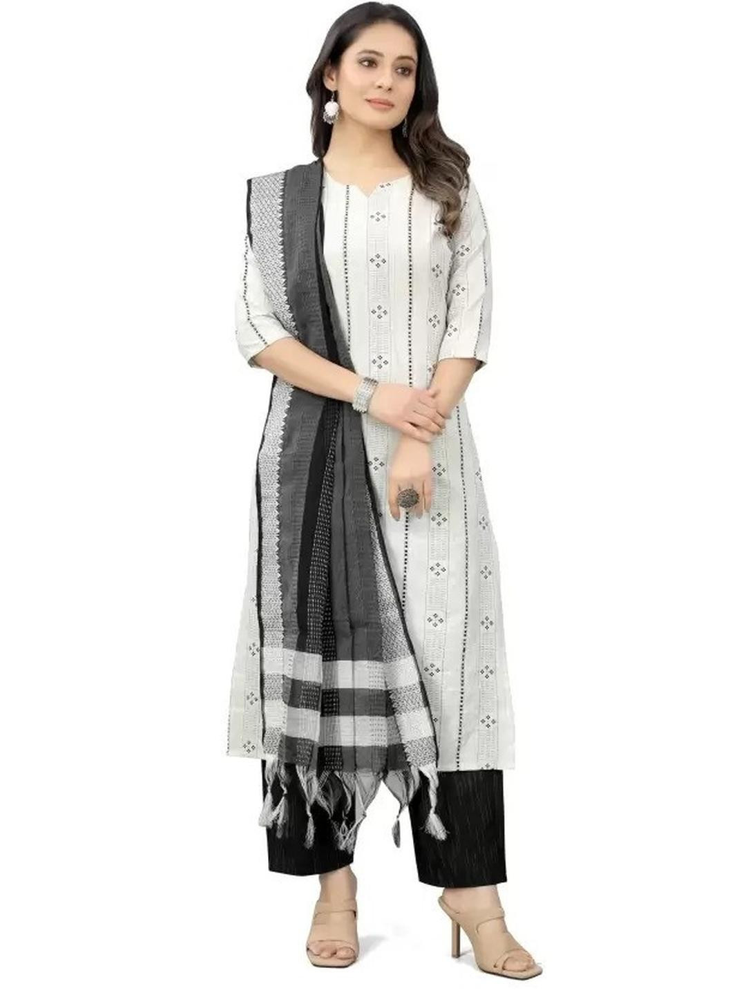 MISBA COLLECTION Women White Cotton Kurta Set