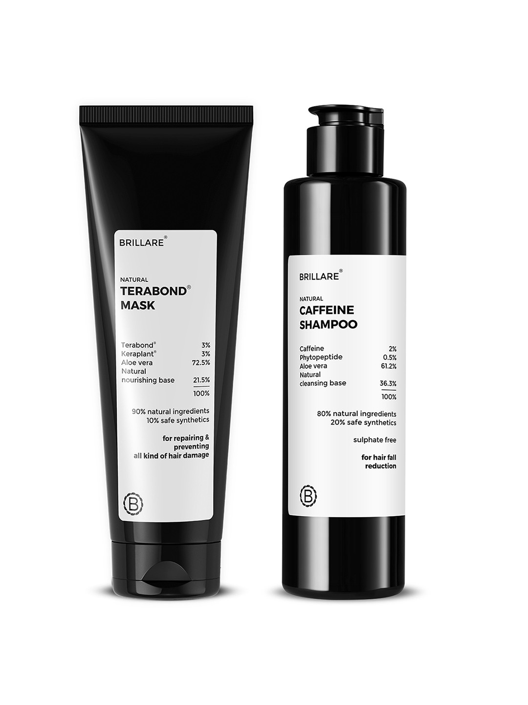 BRILLARE Set of Terabond Hair Mask 125ml & Caffeine Shampoo 200ml