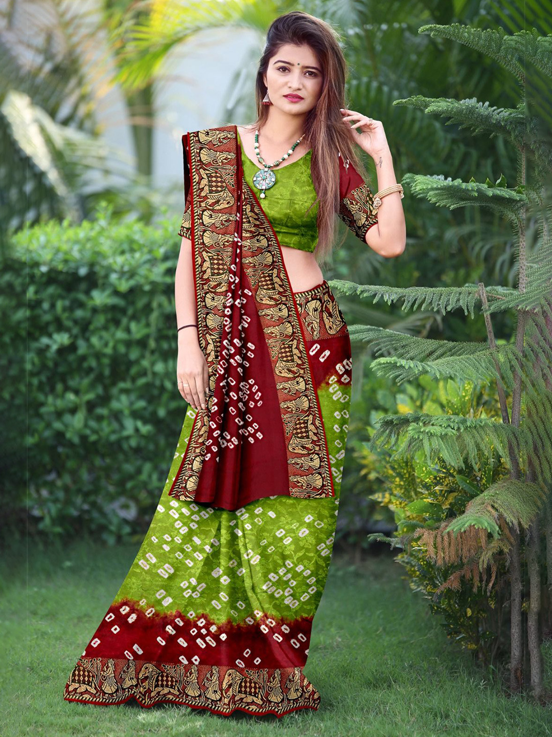 JERAVI Enterprise Printed Bandhani Saree