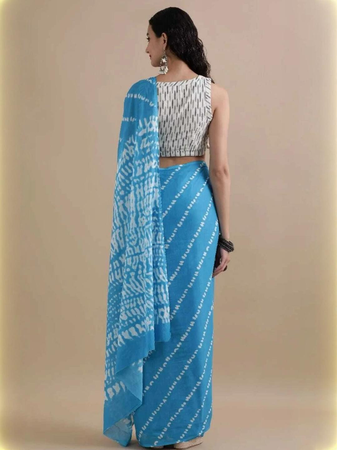 Lovwear Blue Pure Cotton Sarees