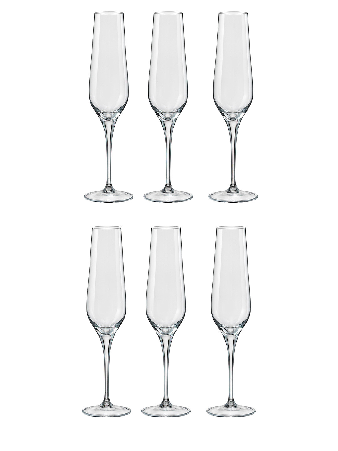 Bohemia Crystal Set of 6 Rebecca Lead Free Crystal Champagne Glasses 195 ml
