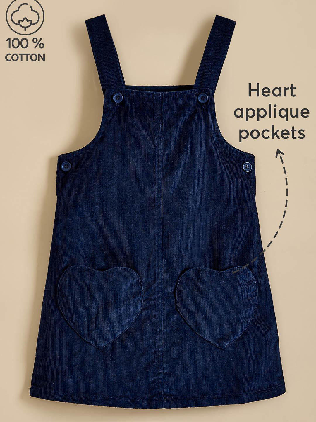 Heart Applique Cotton Pinafore