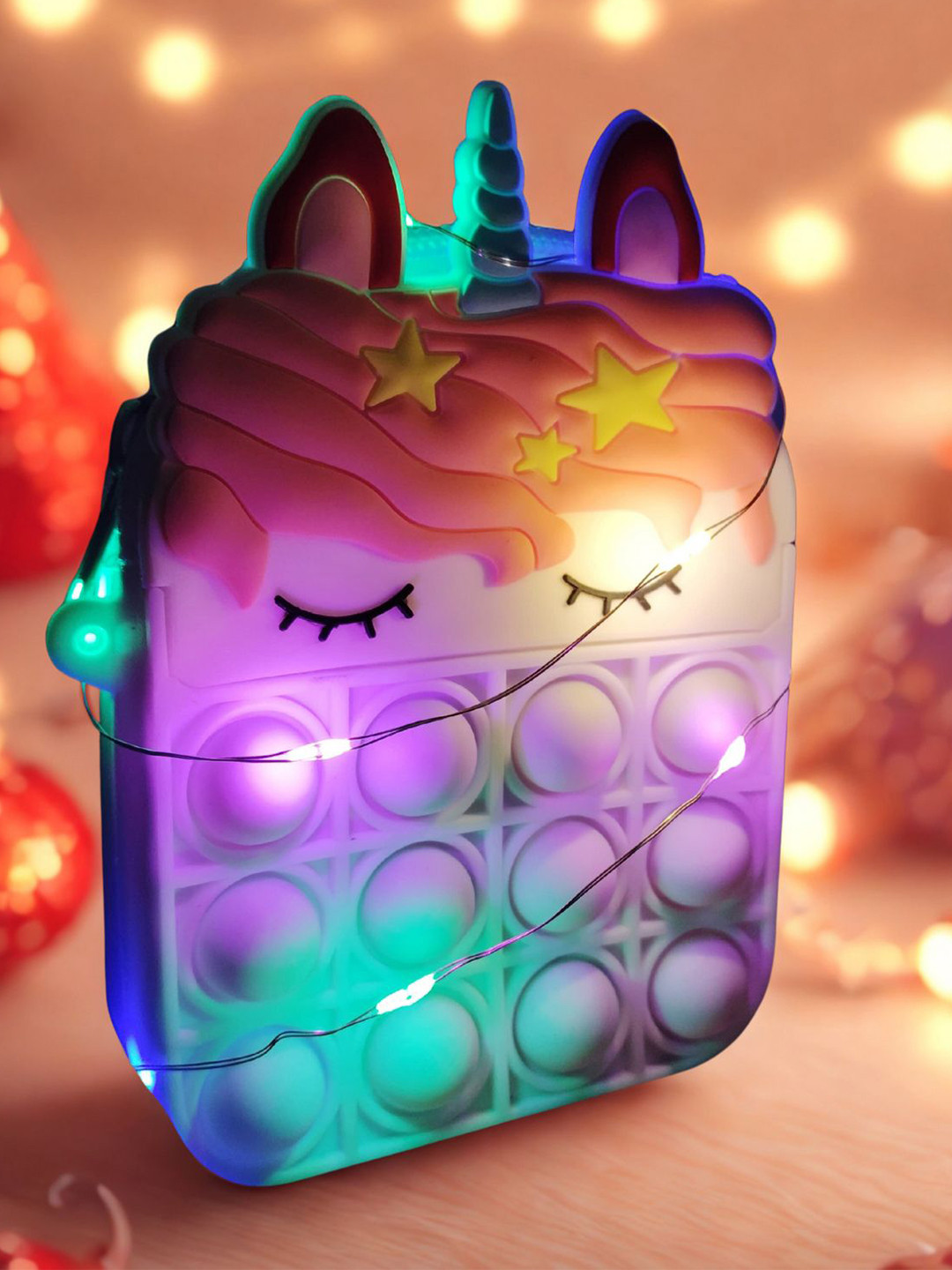 Carry Trip Girls Silicon Pop It Bag With LED Light Mini Crossbody Cosmetic Bag