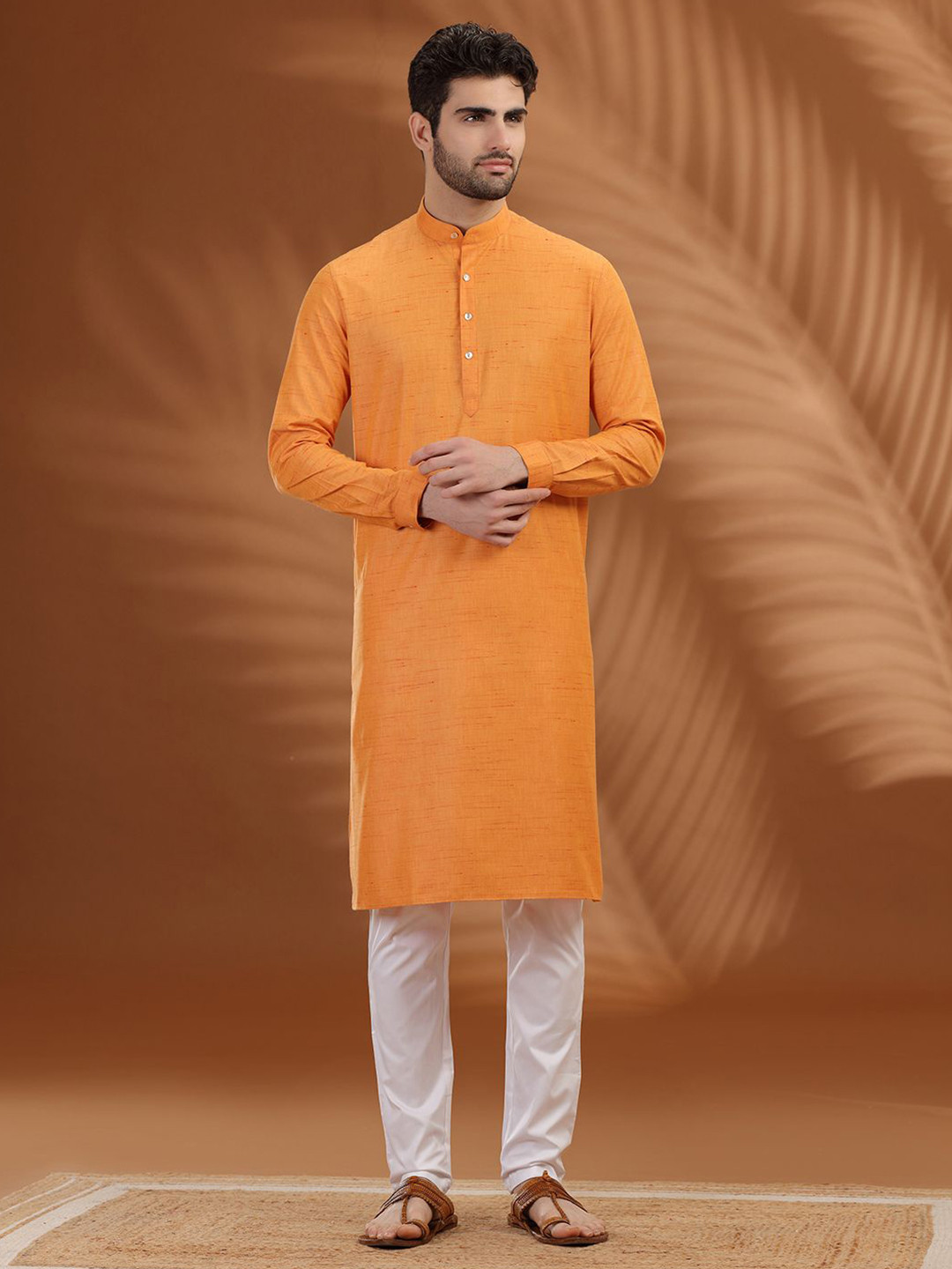 Modi Kurta Men Regular Fit Full Sleeve Band Collar Kurtas