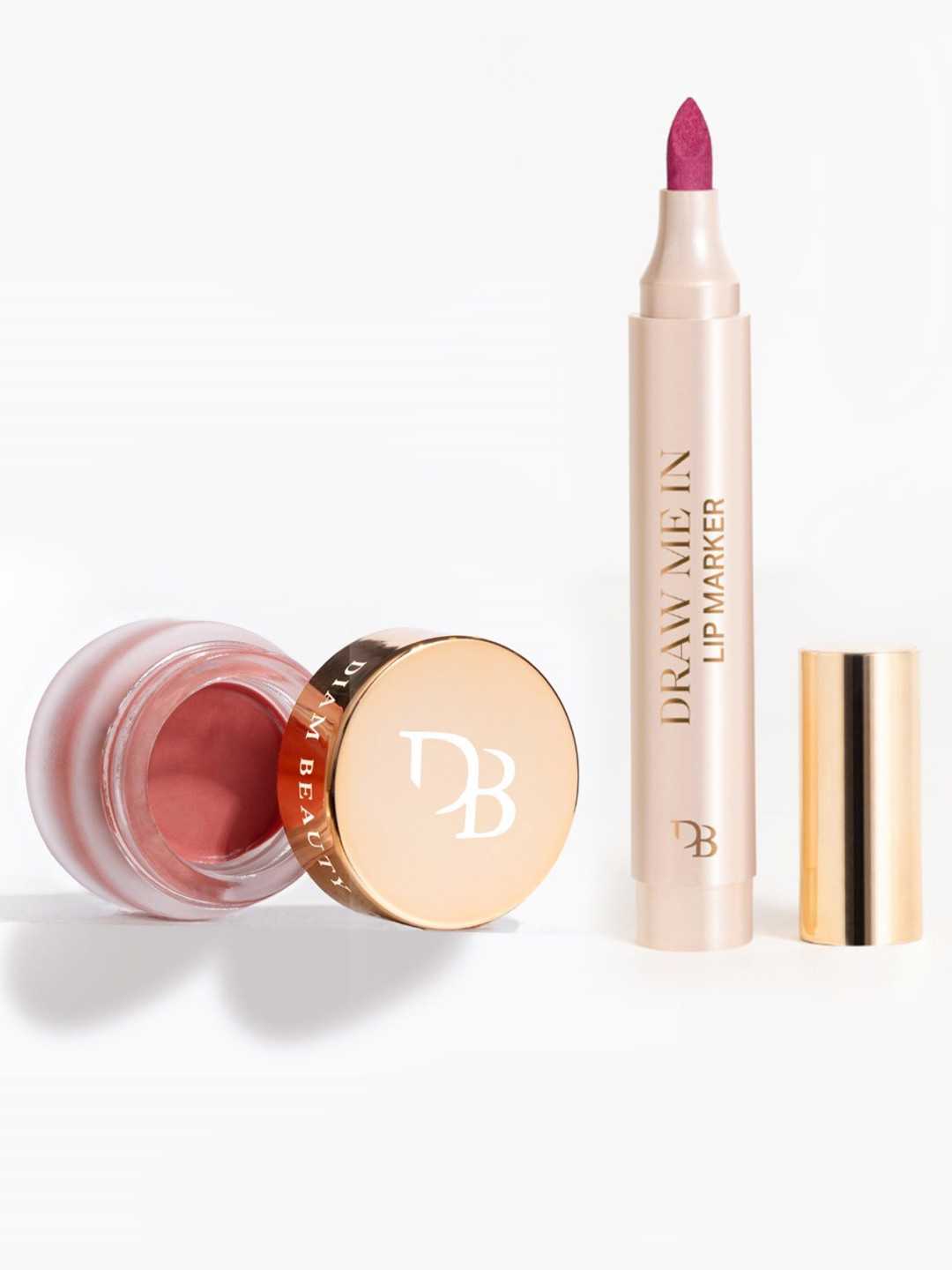 Diam Beauty Set of Soft Filter Blurring Pot Lipstick 7ml & Draw Me In Lip Marker 2.5ml