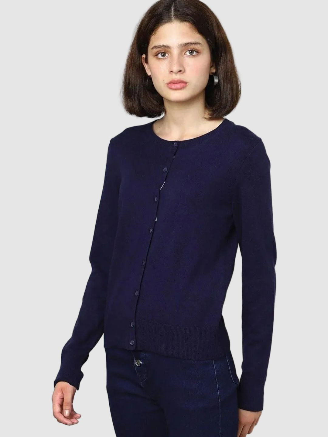 GAP Women Long Sleeve Crew Neck Cotton Cardigan
