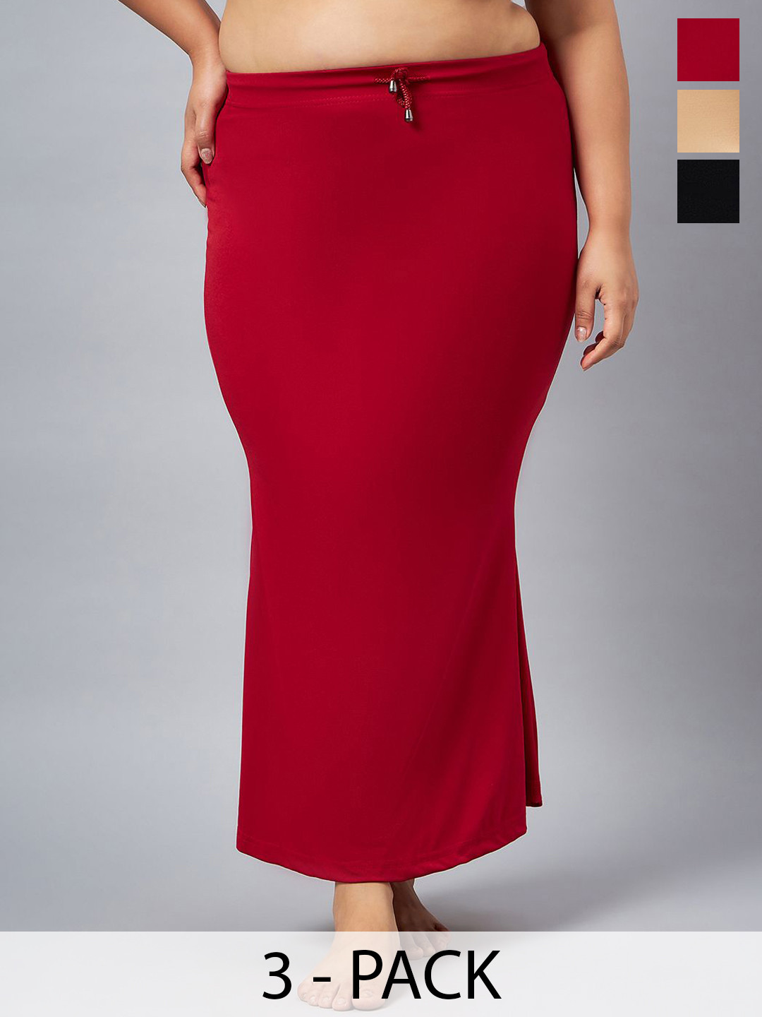 G Heist Pack of 3 Plus Size Mermaid Fit Saree Shapewear