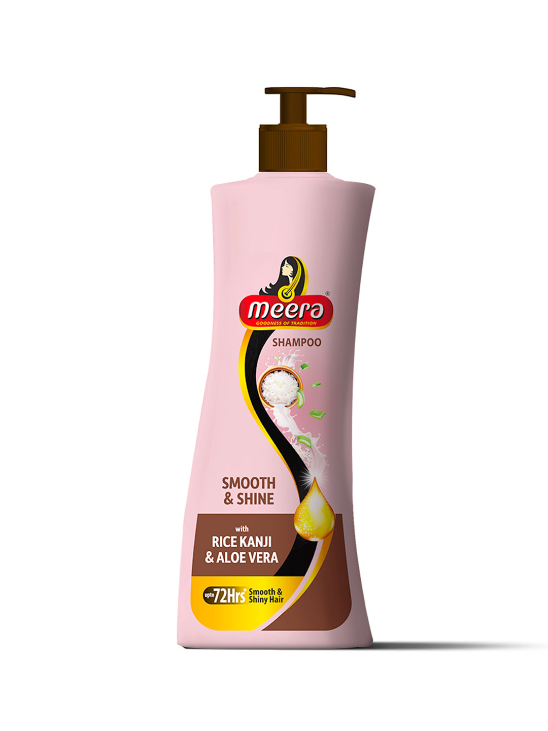 MEERA Smooth & Shine Shampoo With Rice Kanji & Aloe Vera For Soft & Shiny Hair - 340 ml