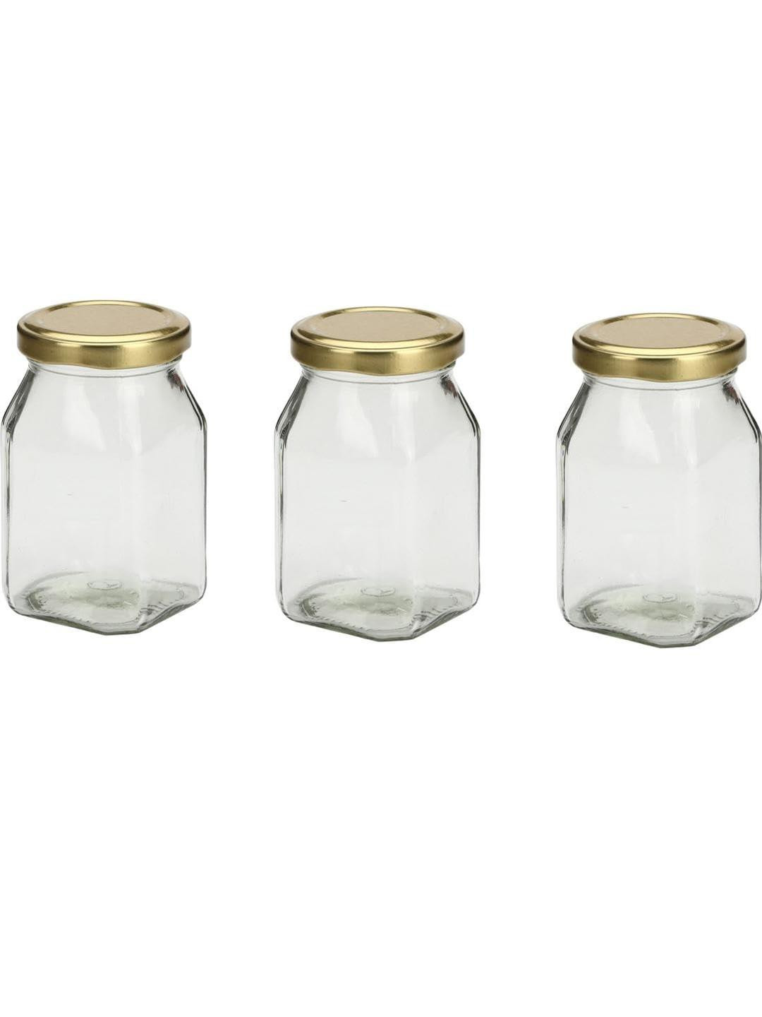 SOMIL Set Of 3 Cylinder Glass Jar Container