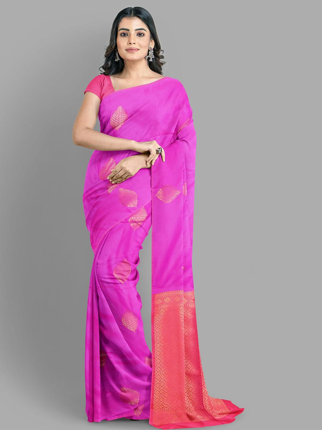 The Chennai Silks Woven Design Garad Saree With Unstiched Blouse Piece