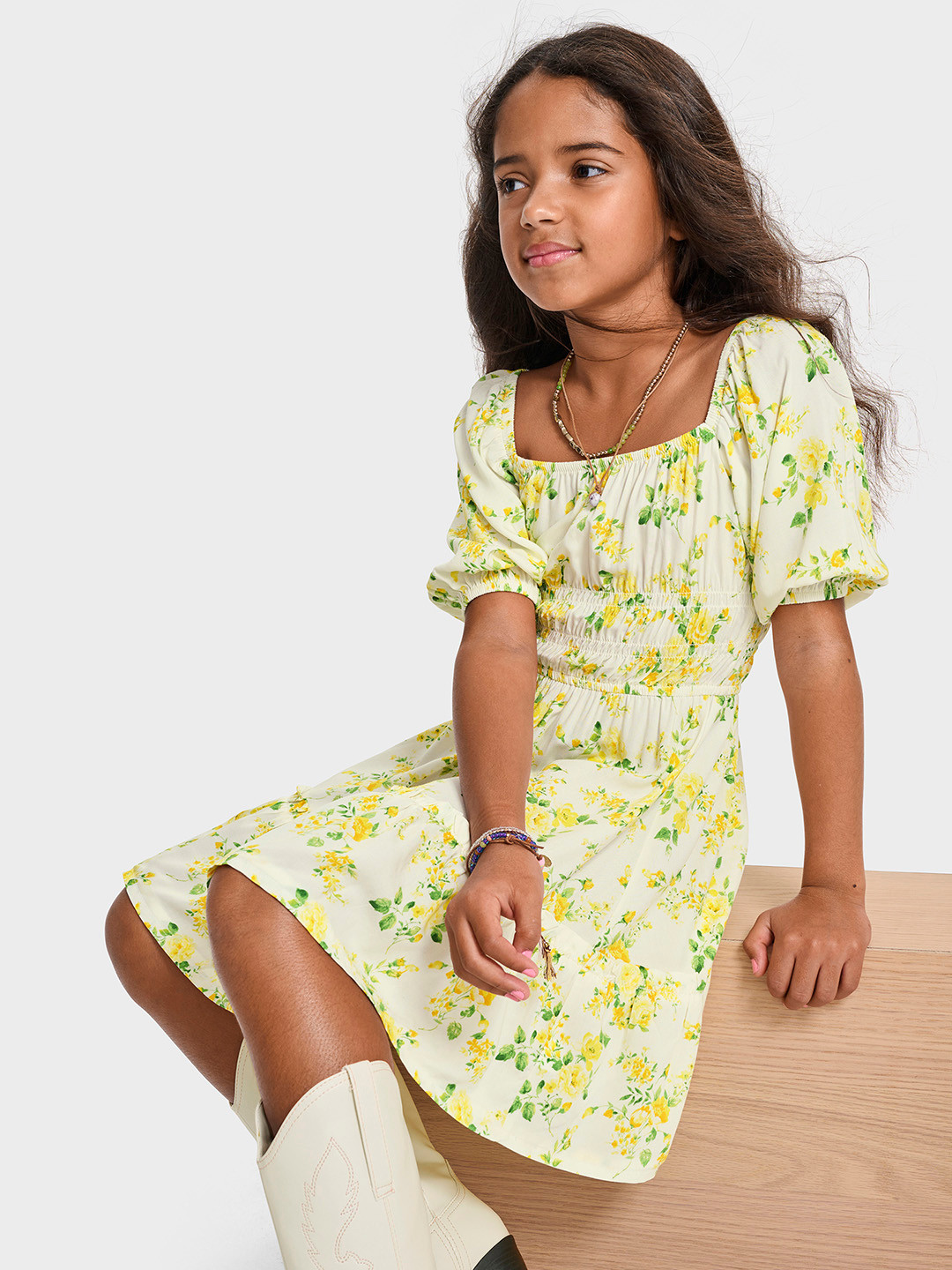 THE CHILDREN'S PLACE Floral Print Ruffles Mini Dress