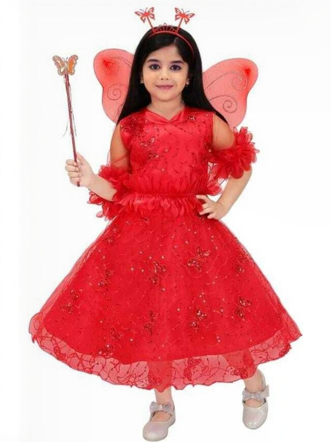 R K S FASHION Nylon Net Fit & Flare Maxi Dress