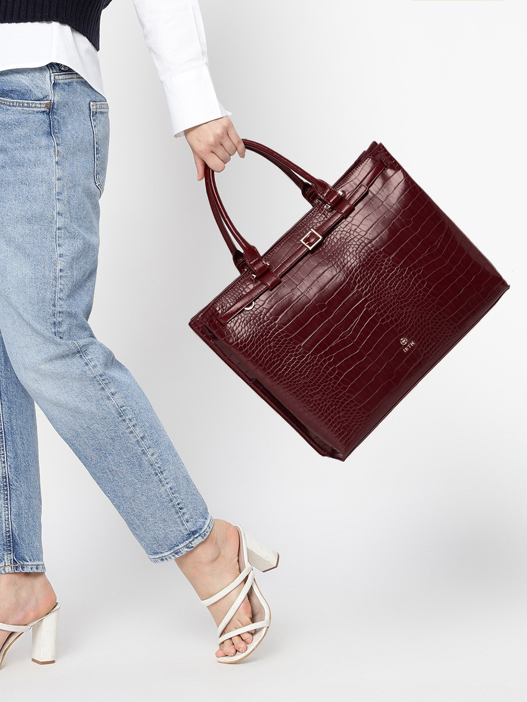 IRTH by House of Titan Animal Textured Structured Shoulder Bag