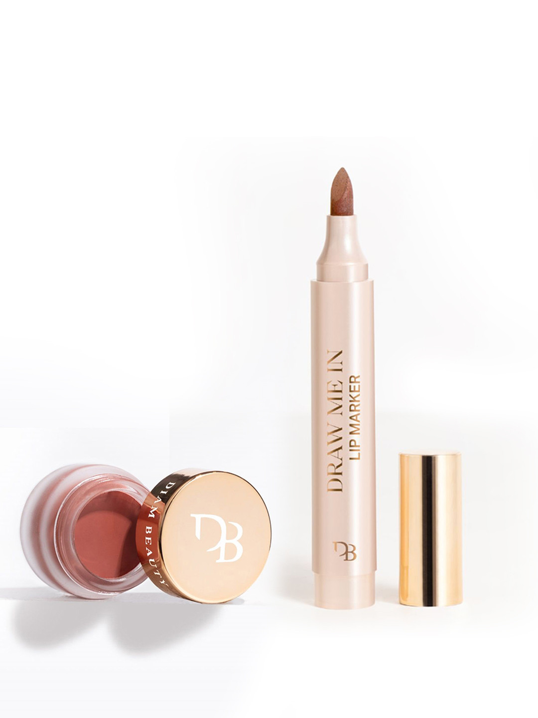 Diam Beauty 2 Pc Soft Filter Pot Lipstick & Draw Me Lip Marker - No Filter & Drawn To You