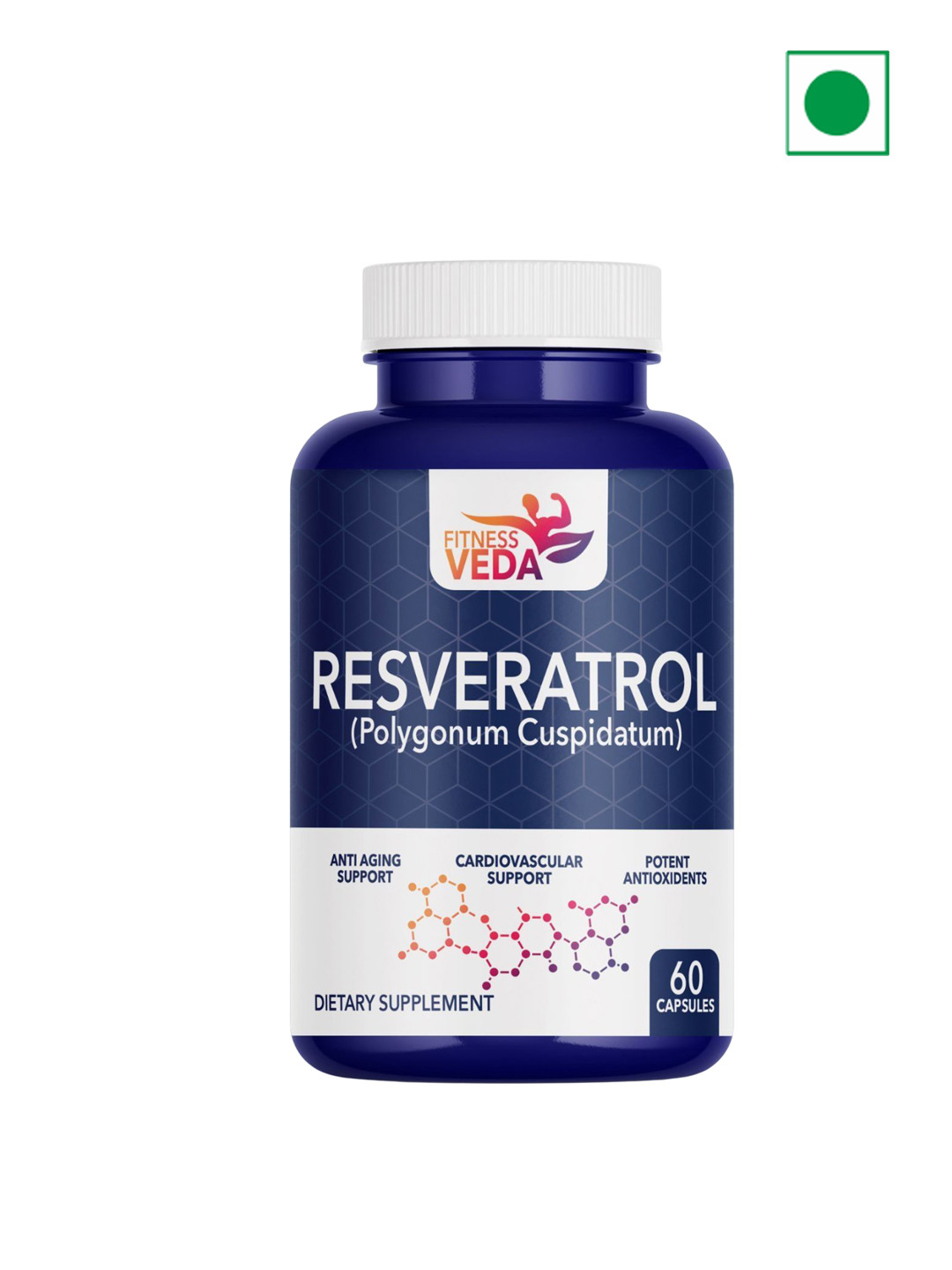 FITNESS VEDA Trans Resveratrol Supplement-500mg - 60 Capsules