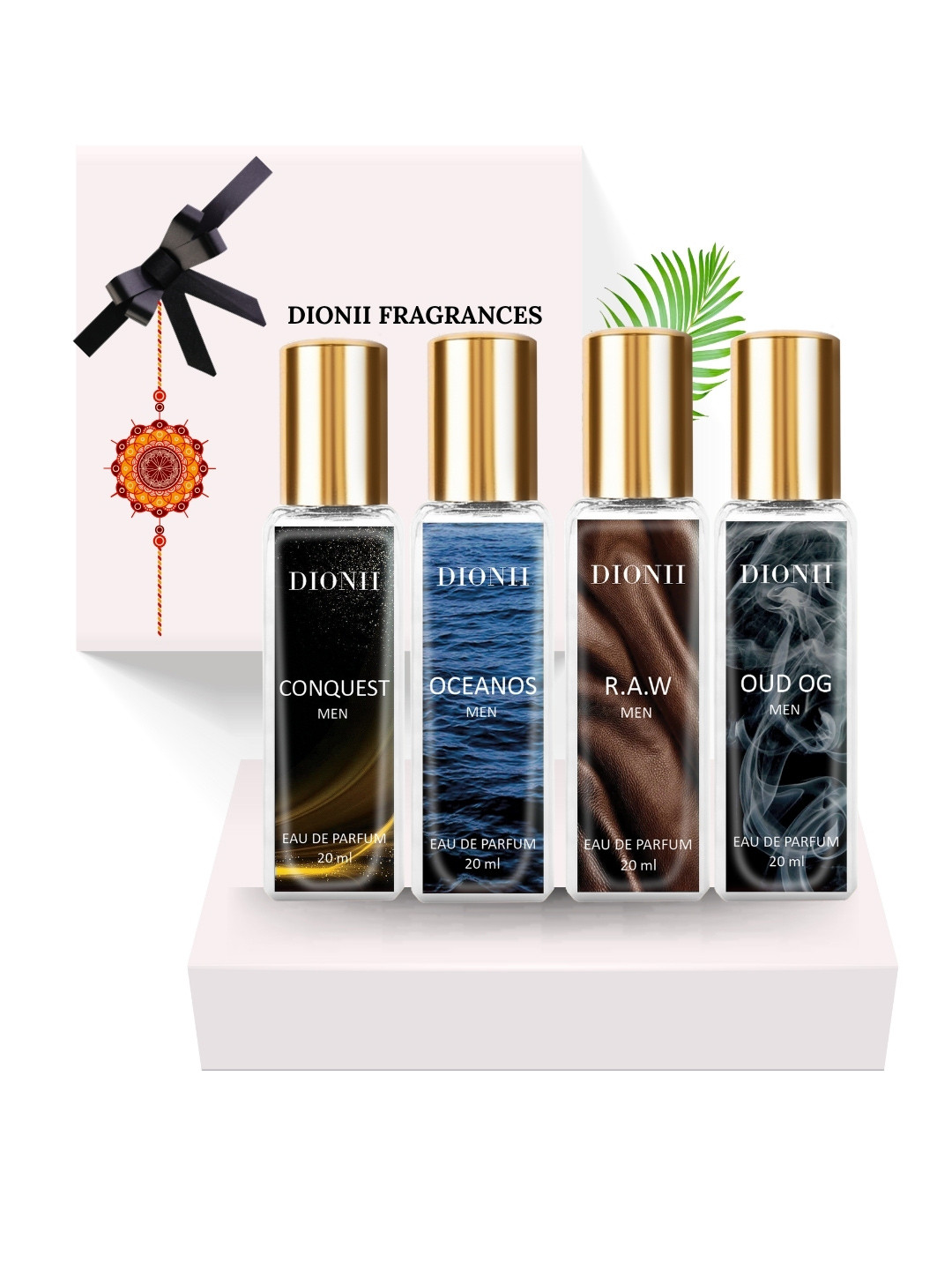 DIONII Set Of 5 Men Oceans Oud Conquest & Raw EDP - 20 ml Each Rakhi Gift Set