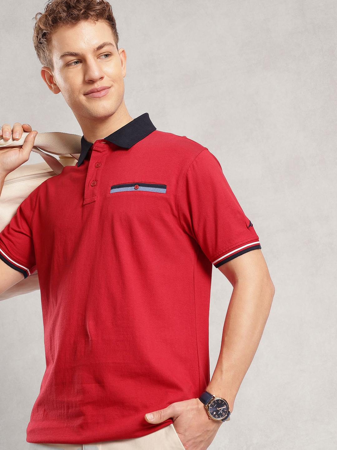 Nautica Polo Collar Pure Cotton Pockets T-shirt