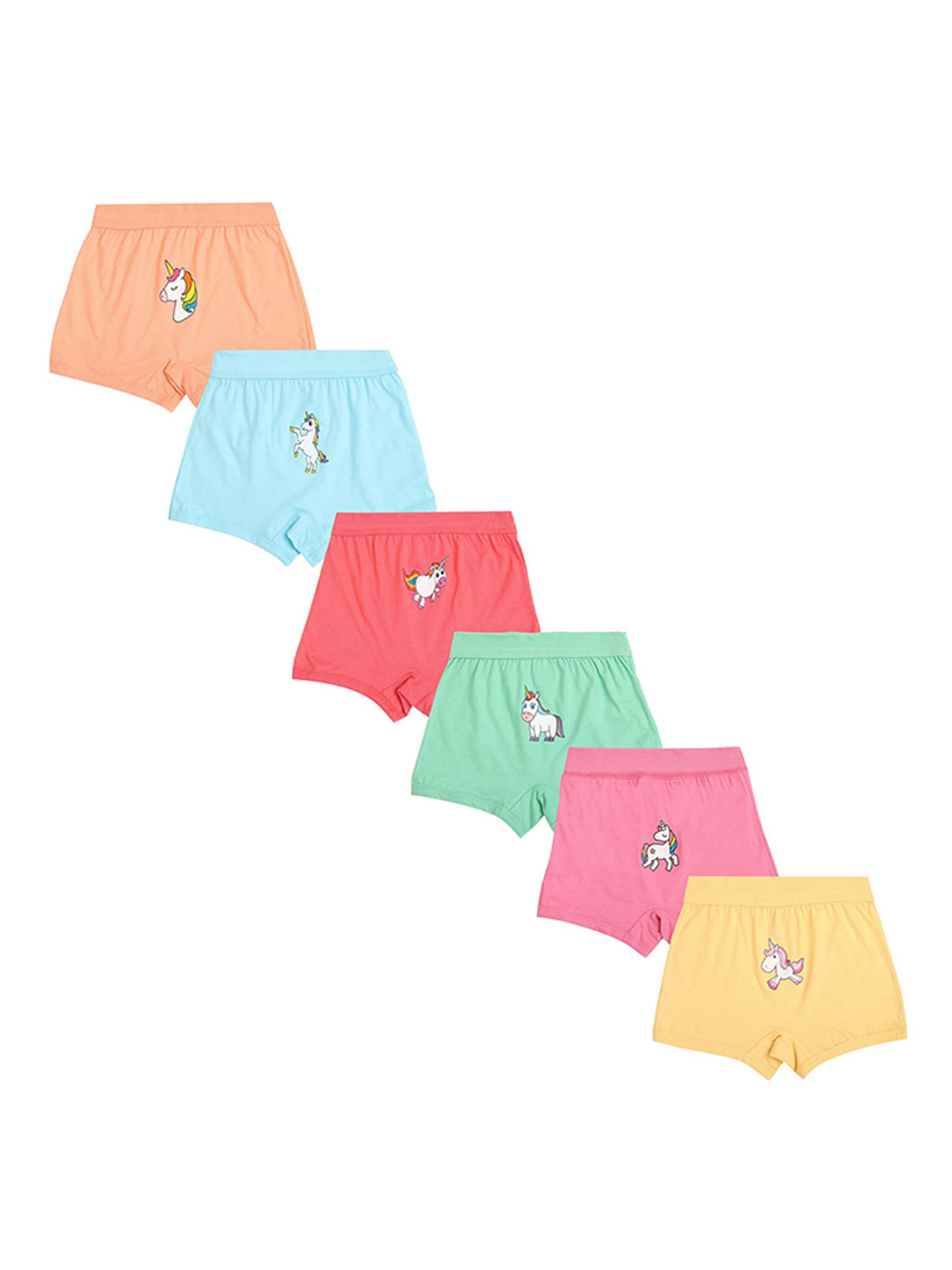 Red Rose Girls Pack Of 6 Printed Cotton Boy Shorts Briefs BABY-125