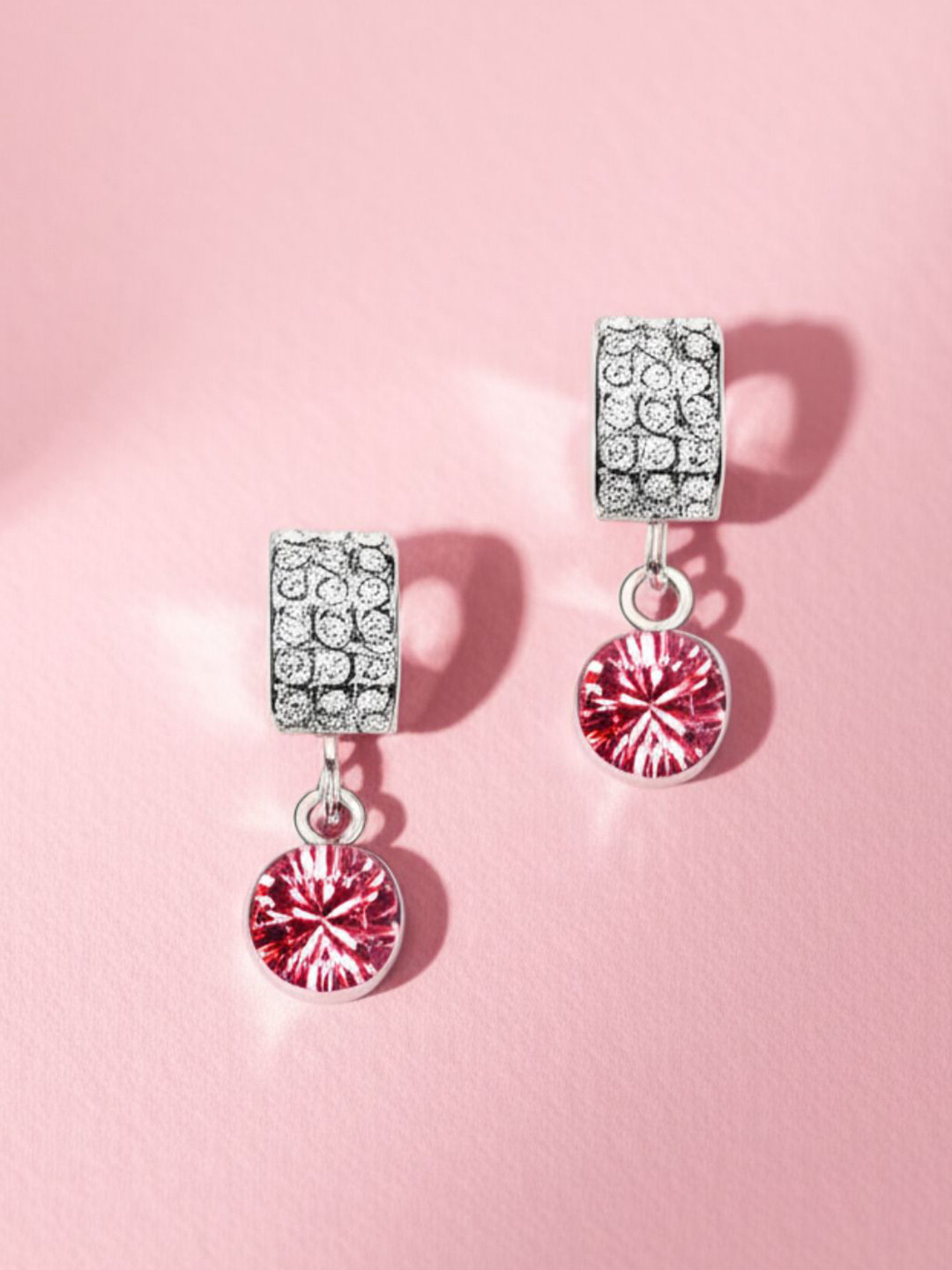 Young & Forever Stainless Steel Brass-Plated Swarovski Crystal Studded Drop Earrings